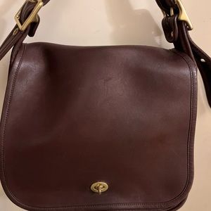 Vintage Coach #9525 Stewardess Bag in Brown Leather